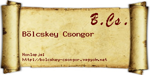 Bölcskey Csongor névjegykártya