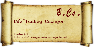 Bölcskey Csongor névjegykártya